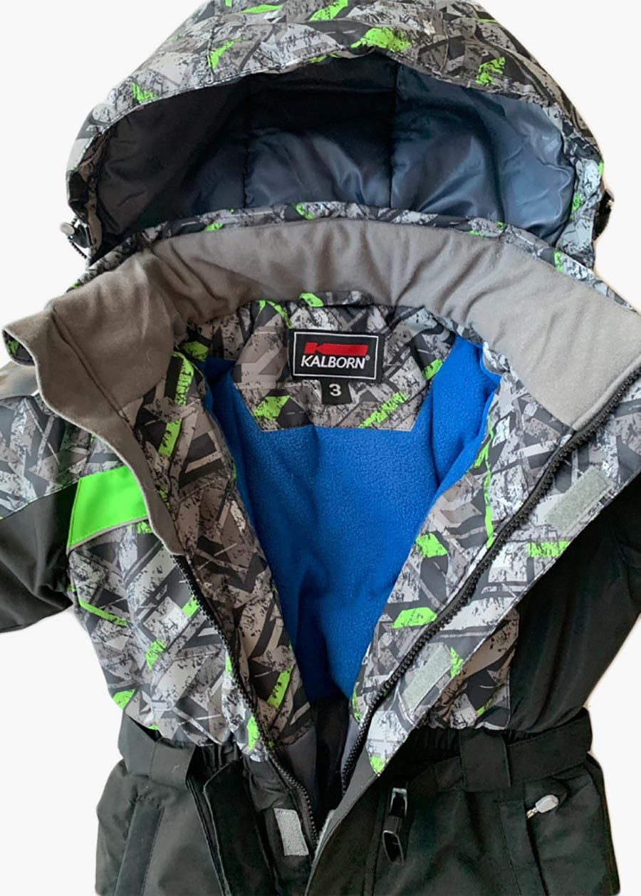 Комбинезон зимний Kalborn  мальчику серый черный