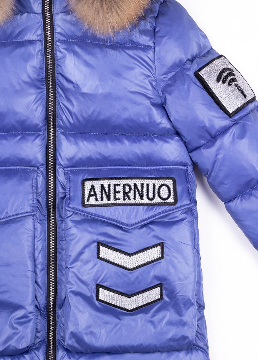 Пальто зимнее Anernuo  девочке джинсовый