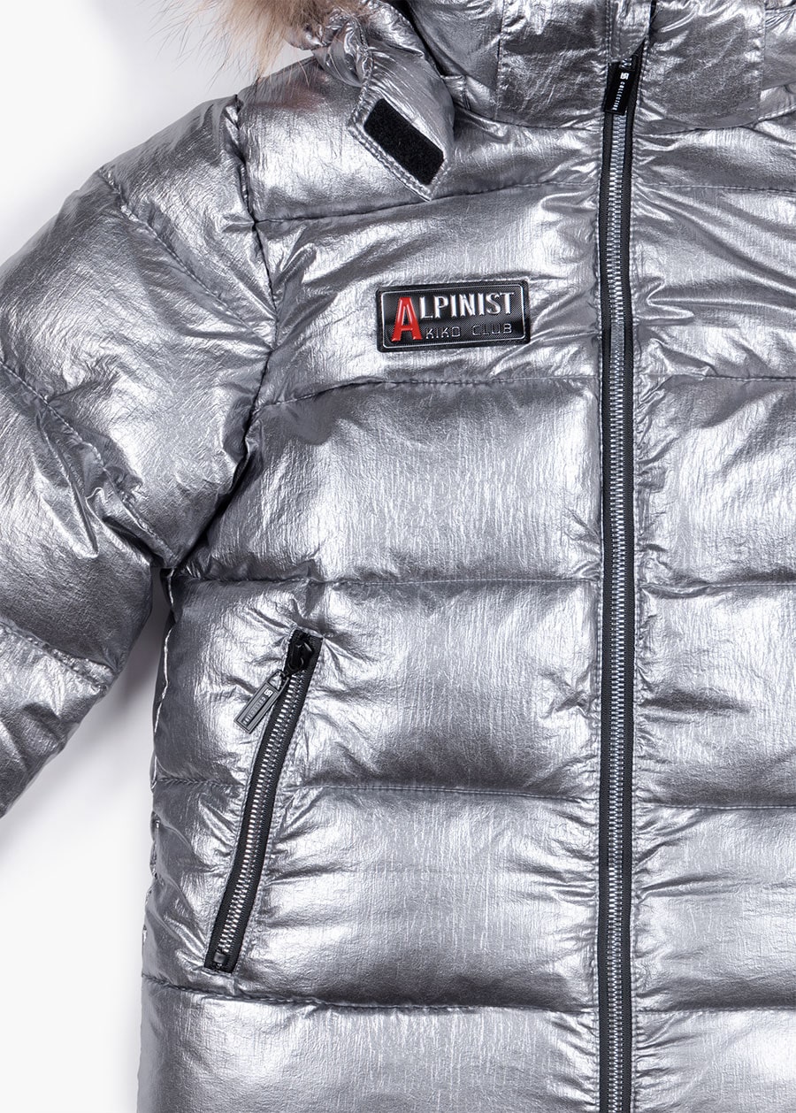 Костюм зимний Kiko  мальчику серебряный